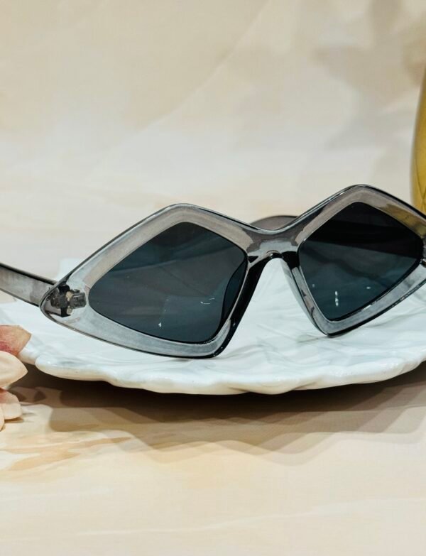 Grey, trendy, transparent, funky cateye sunglasses