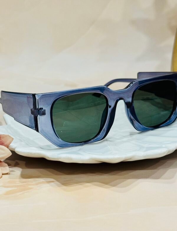 Blue, translucent, quirky, trendy, funky sunglasses