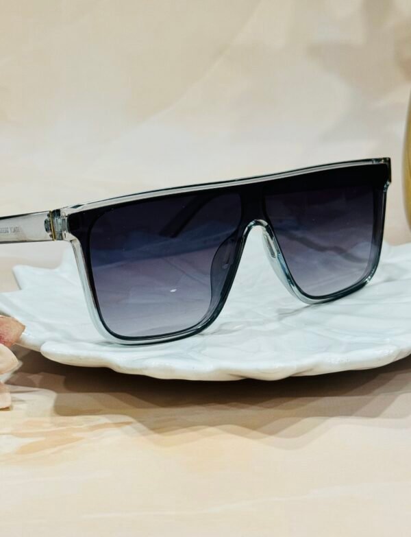 Black and clear, fashionable, square funky sunglasses