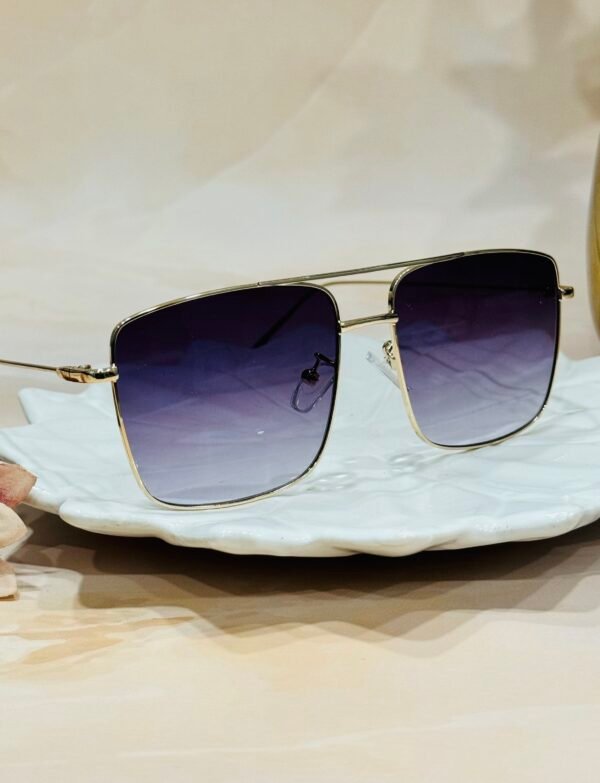 Square, purple, golden, trendy, light weight, aviator