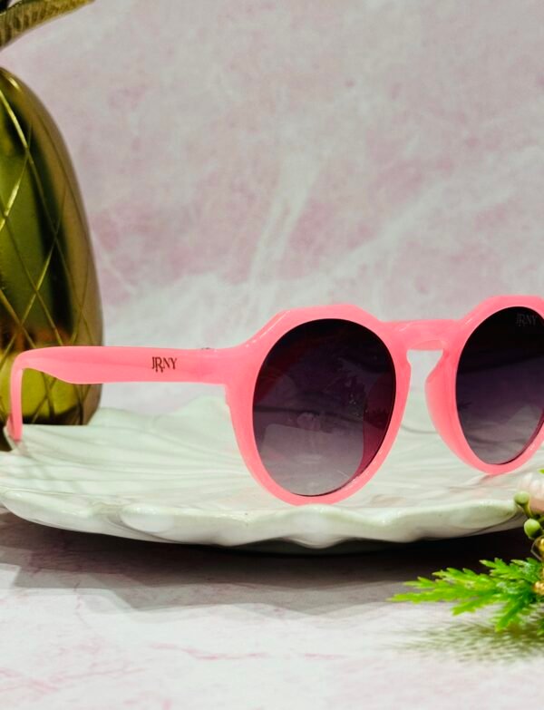 Round, neon pink, cute, classy, kids sunglasses