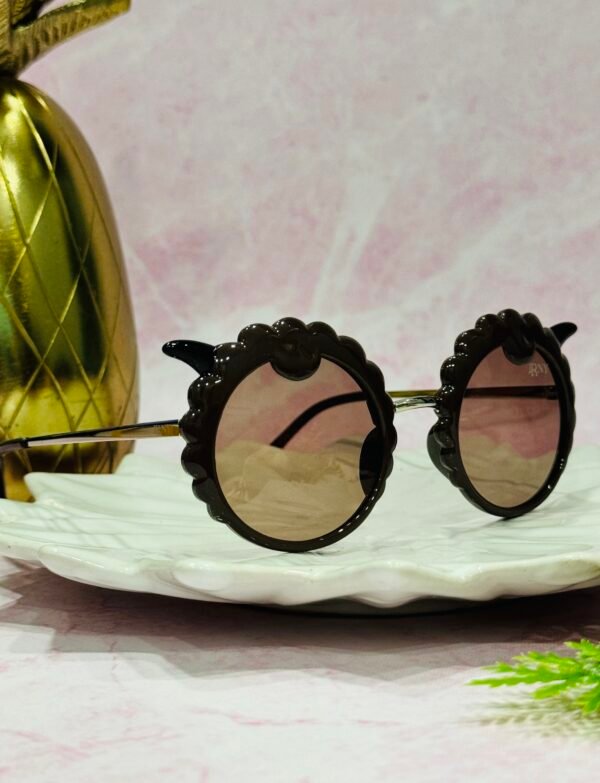Round, brown, funky, kids sunglasses