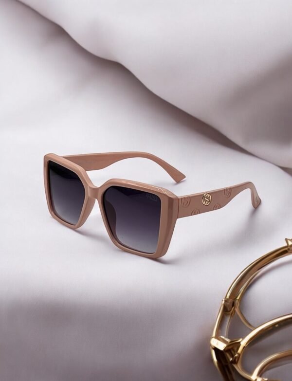 Square, pink, stylish, big sunglasses