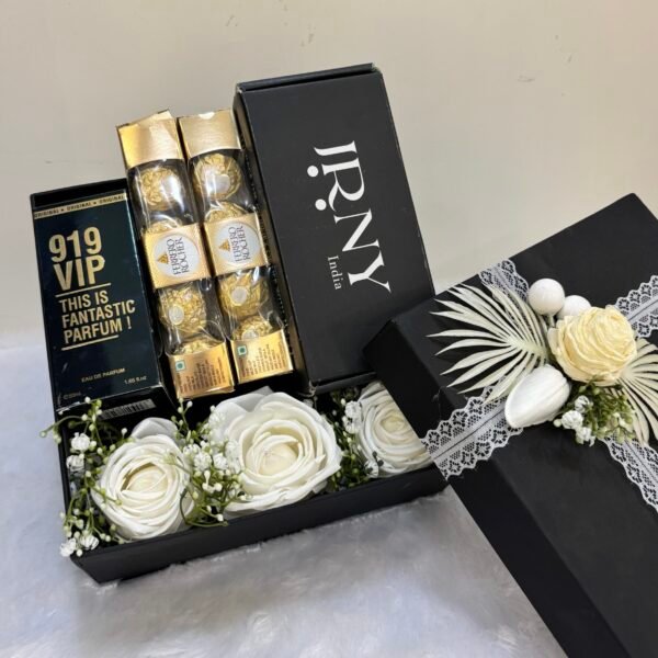 Celebration gift hamper (includes: a pair of JRNY India's sunglasses, chocolates and perfume)