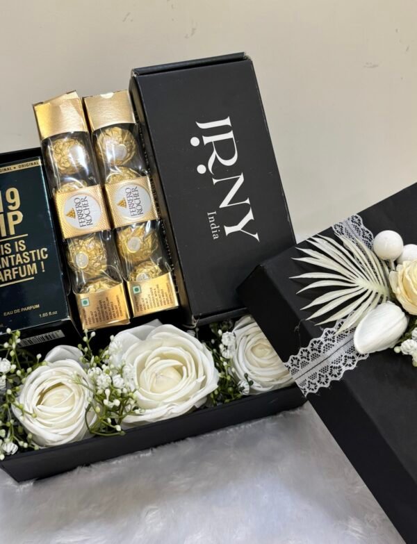Celebration gift hamper (includes: a pair of JRNY India's sunglasses, chocolates and perfume)