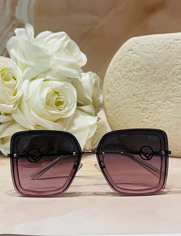 Square, curved edges, pink, stylish, big sunglasses
