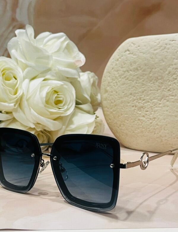 Square, curved edges, green, stylish, big sunglasses