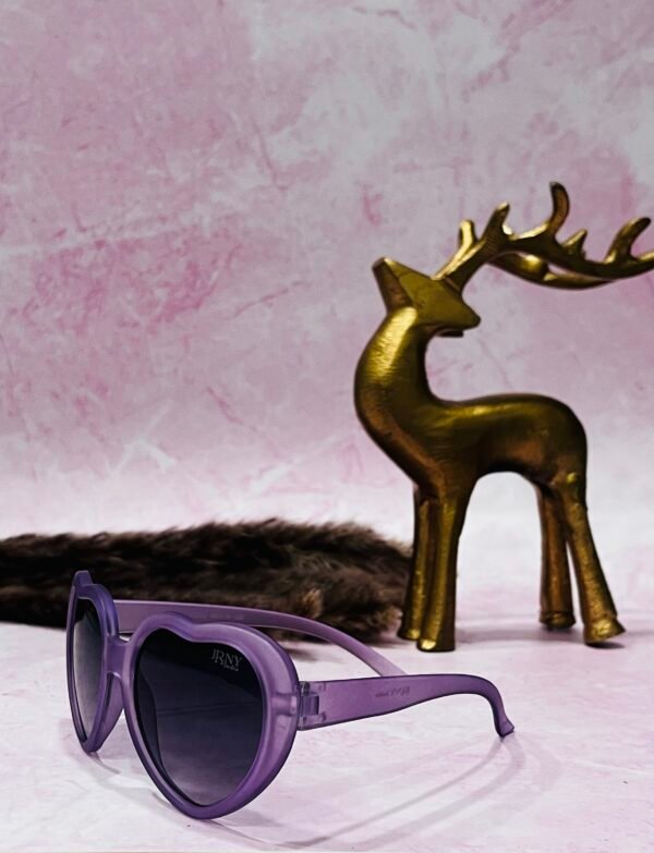 Heart-shaped, purple frame, light weight sunglasses