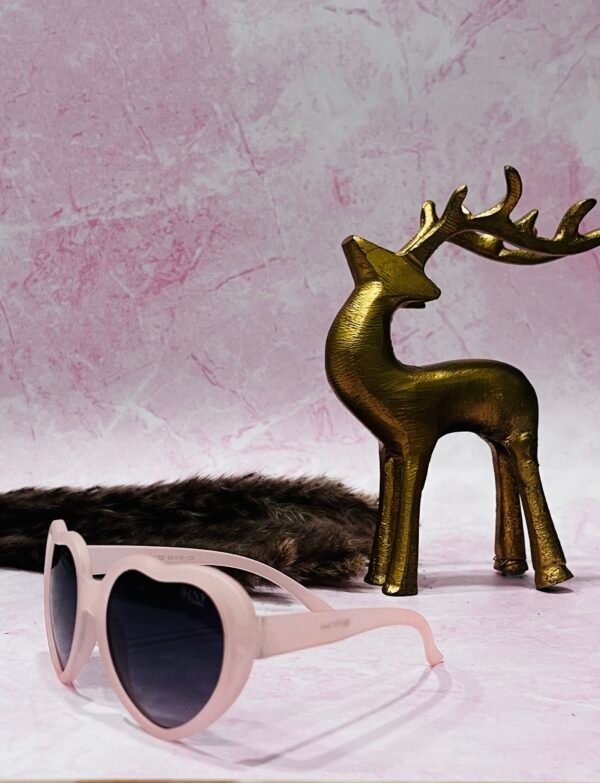 Heart-shaped, pink frame, light weight sunglasses