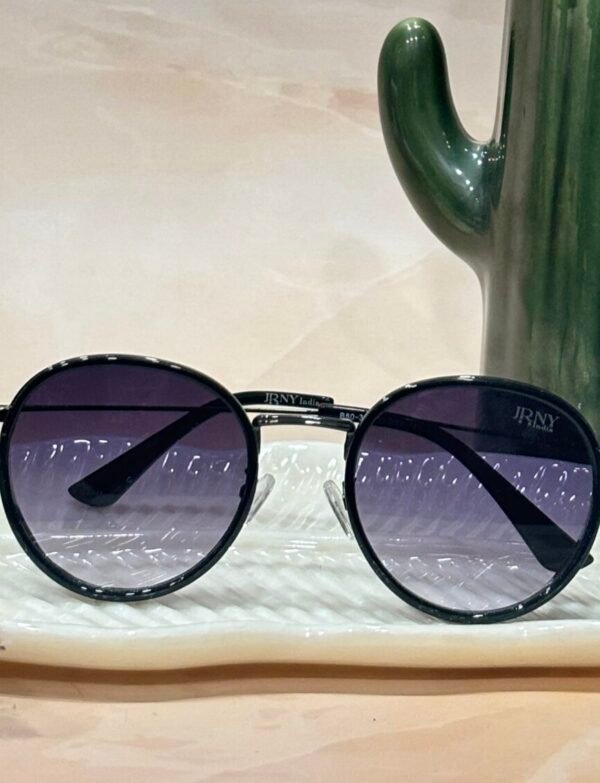 Round, black lens, comfort fit, luxury sunglasses