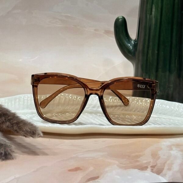 Brown, translucent, oversized, trendy, funky sunglasses