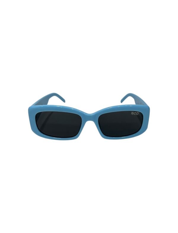 Blue, rectangular, funky sunglasses