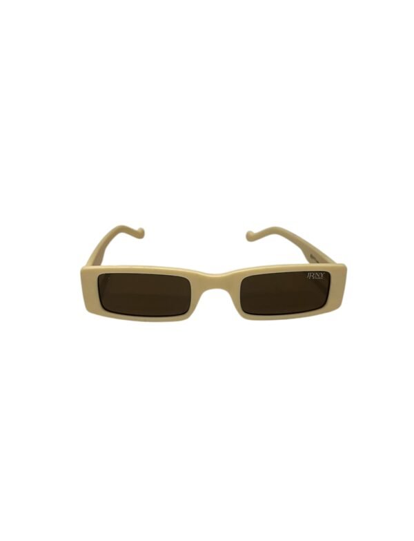 Cream, rectangular, slim, funky sunglasses