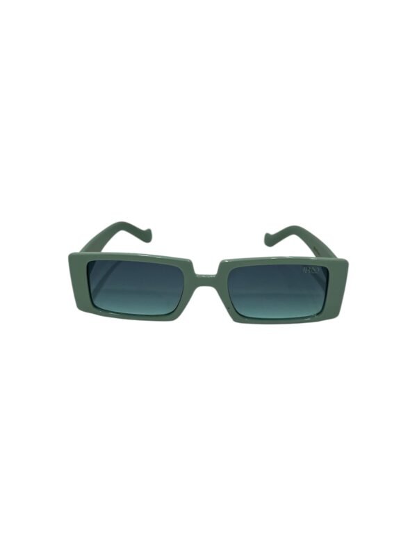 Green, rectangular, funky sunglasses