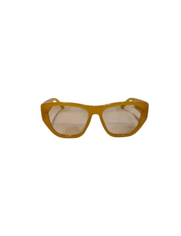 Orange, translucent, oversized, funky sunglasses