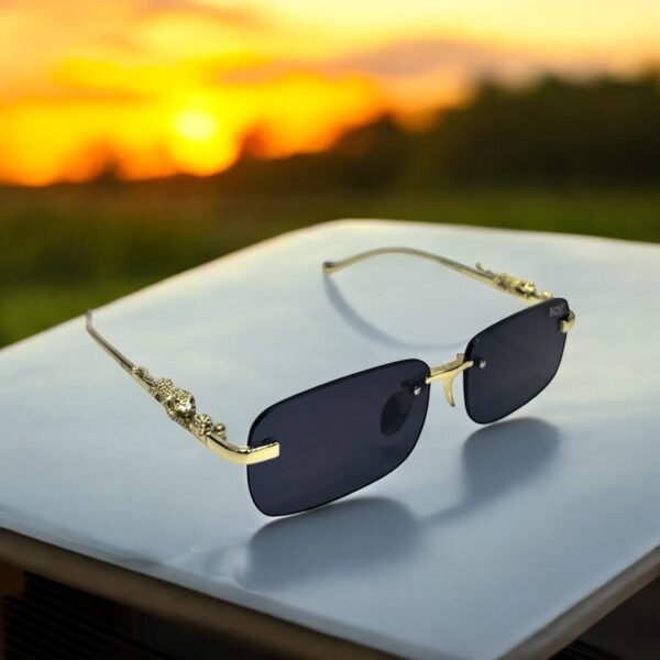 Rectangle, frameless, black, Karan Aujla inspired sunglasses
