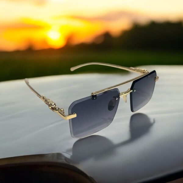 Square, frameless, grey, Karan Aujla inspired sunglasses