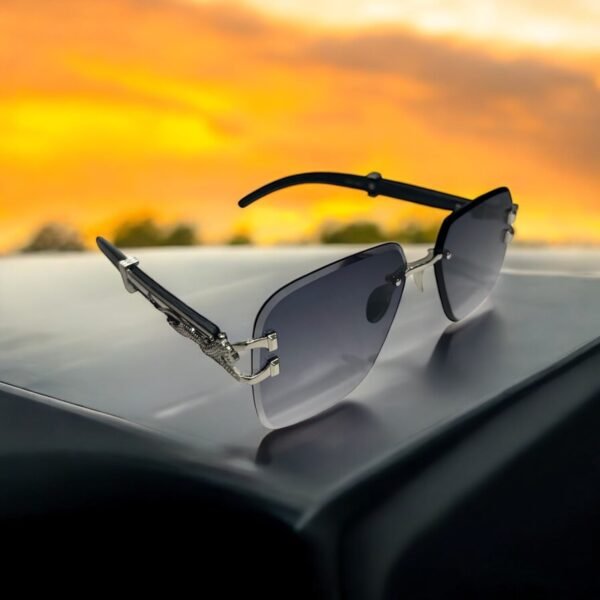 Square, frameless, black, Honey Singh inspired sunglasses