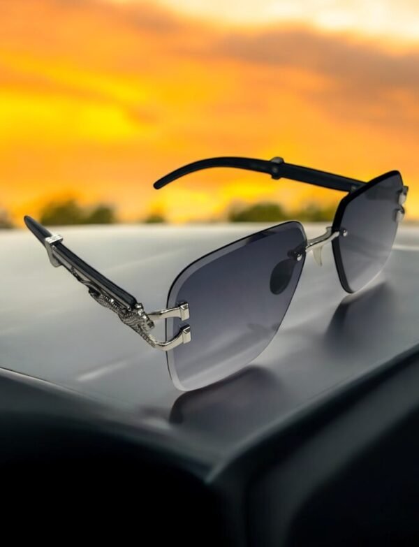 Square, frameless, black, Honey Singh inspired sunglasses