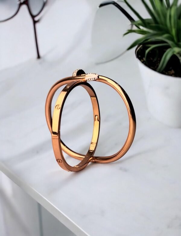 Ornate obsession rose gold bracelet (Set of 2)