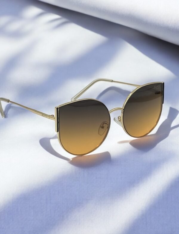 Gradient orange lens, light-weight, cateye sunglasses