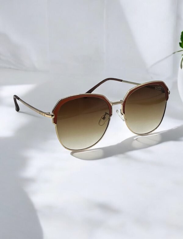 Square, brown, golden, trendy, light weight, aviator