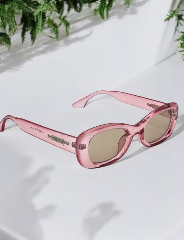 Pink, translucent, trendy, funky sunglasses