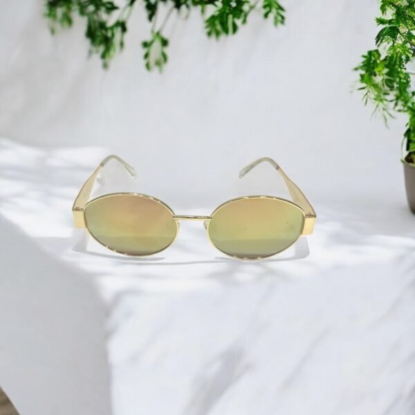 Oval, multi-coloured reflector lens, Celine insipred sunglasses