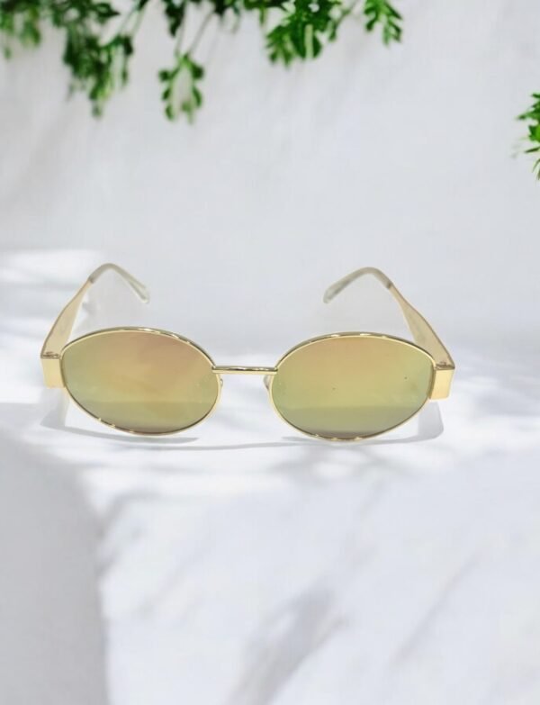 Oval, multi-coloured reflector lens, Celine insipred sunglasses
