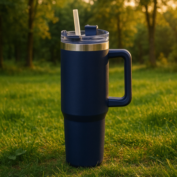 Stanley Inspired Blue Tumbler With Handle plus 2 Types of Straw For Travel Leakproof